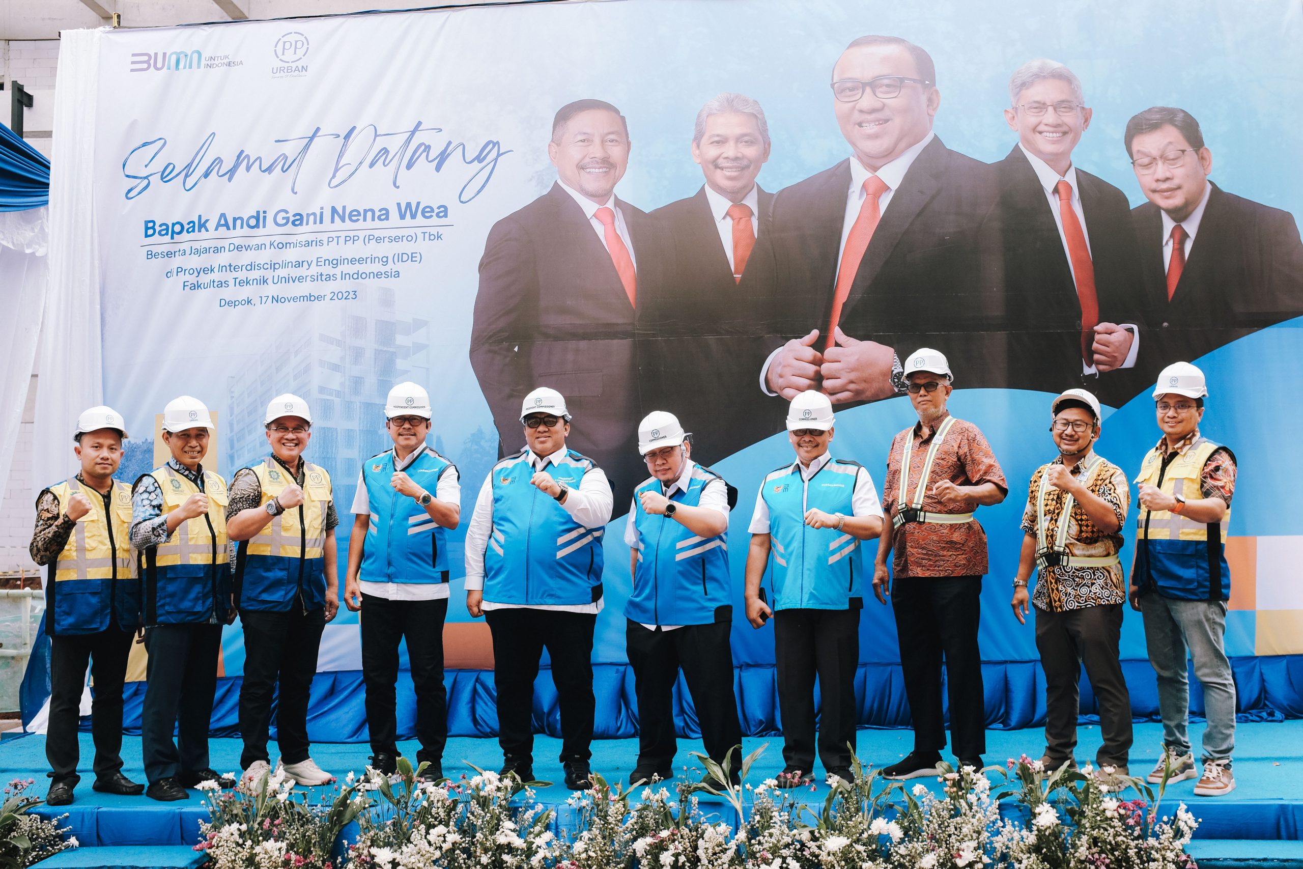 Kunjungan Kerja Komisaris Utama PT PP ke Proyek Gedung Interdisciplinary Engineering (IDE) Fakultas Teknik Universitas Indonesia